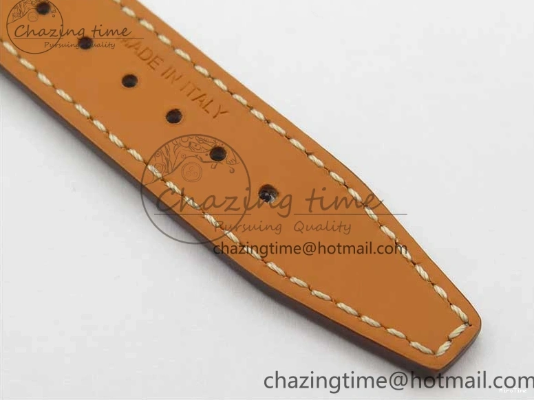 MIROTIME 0510 Attractive Portofino 37mm SS V7F 1:1 Best Edition Gray Dial Diamonds Bezel on Gray Leather Strap A 7091